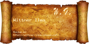 Wittner Ilma névjegykártya